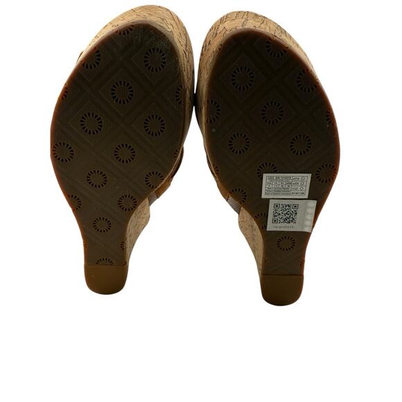 UGG Marta High Wedge Sandals Chestnu Soft Suedet Size 9 1015079 NWB - Picture 5 of 12